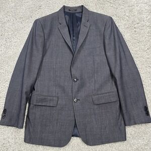 John Varvatos Mens Wool‎ Blazer Blue Soho Fit Sport Coat Size 40R Made in Canada